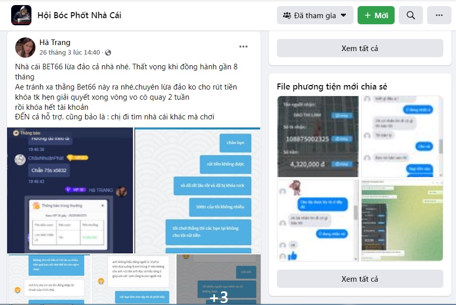 nhà cái bet66 lừa đảo