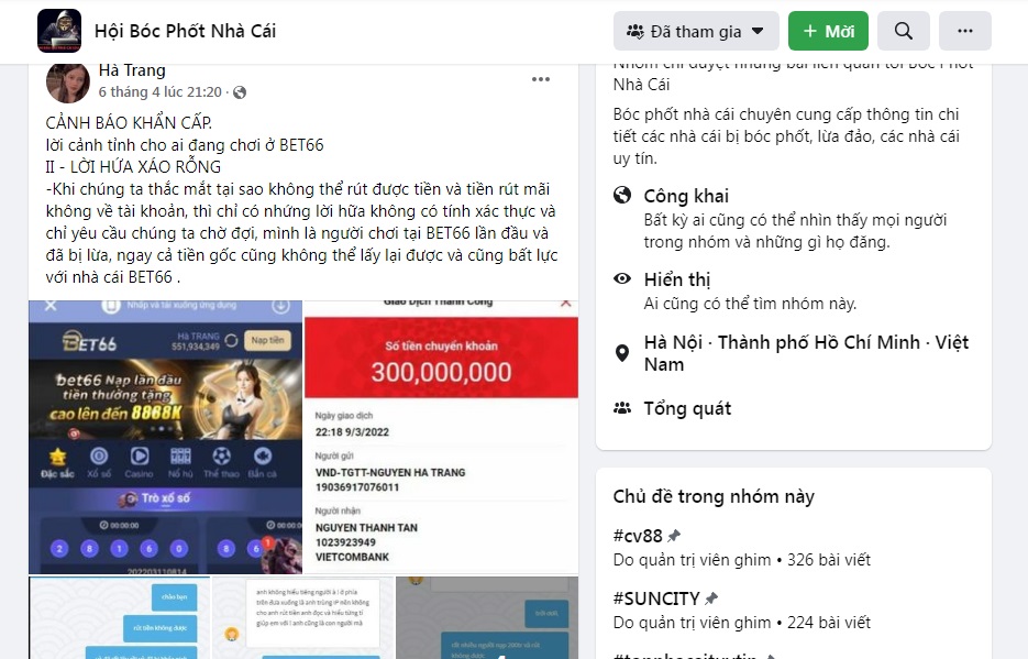 nhà cái bet66 lừa đảo