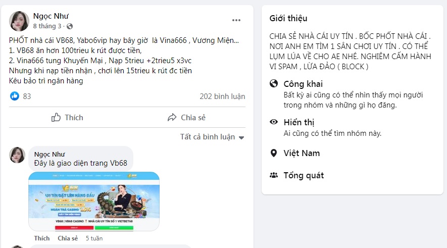 nhà cái vb68 lừa đảo