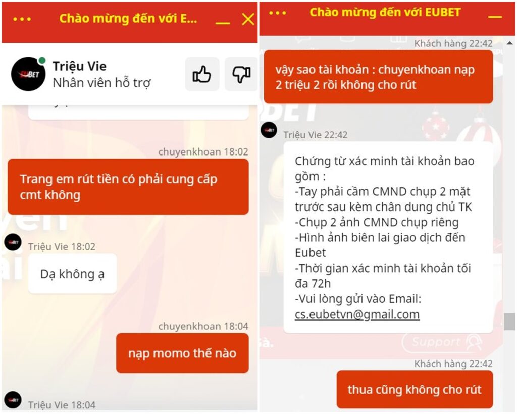 nhà cái EUBET lừa đảo